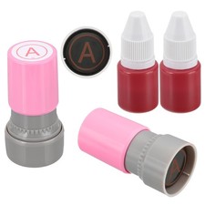 Letter Stamps Self Inking, 2Pcs Character A Alphabet Teacher Stamp, Pink