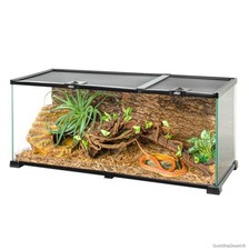 20 Gallon Reptile Tank Glass Terrarium 30x12x12 Dual Sliding Doors Top Feeding