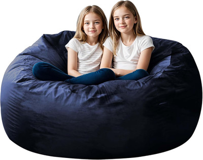Oversized Navy Bean Bag Chair with Memory Foam for Gaming & Relaxation
