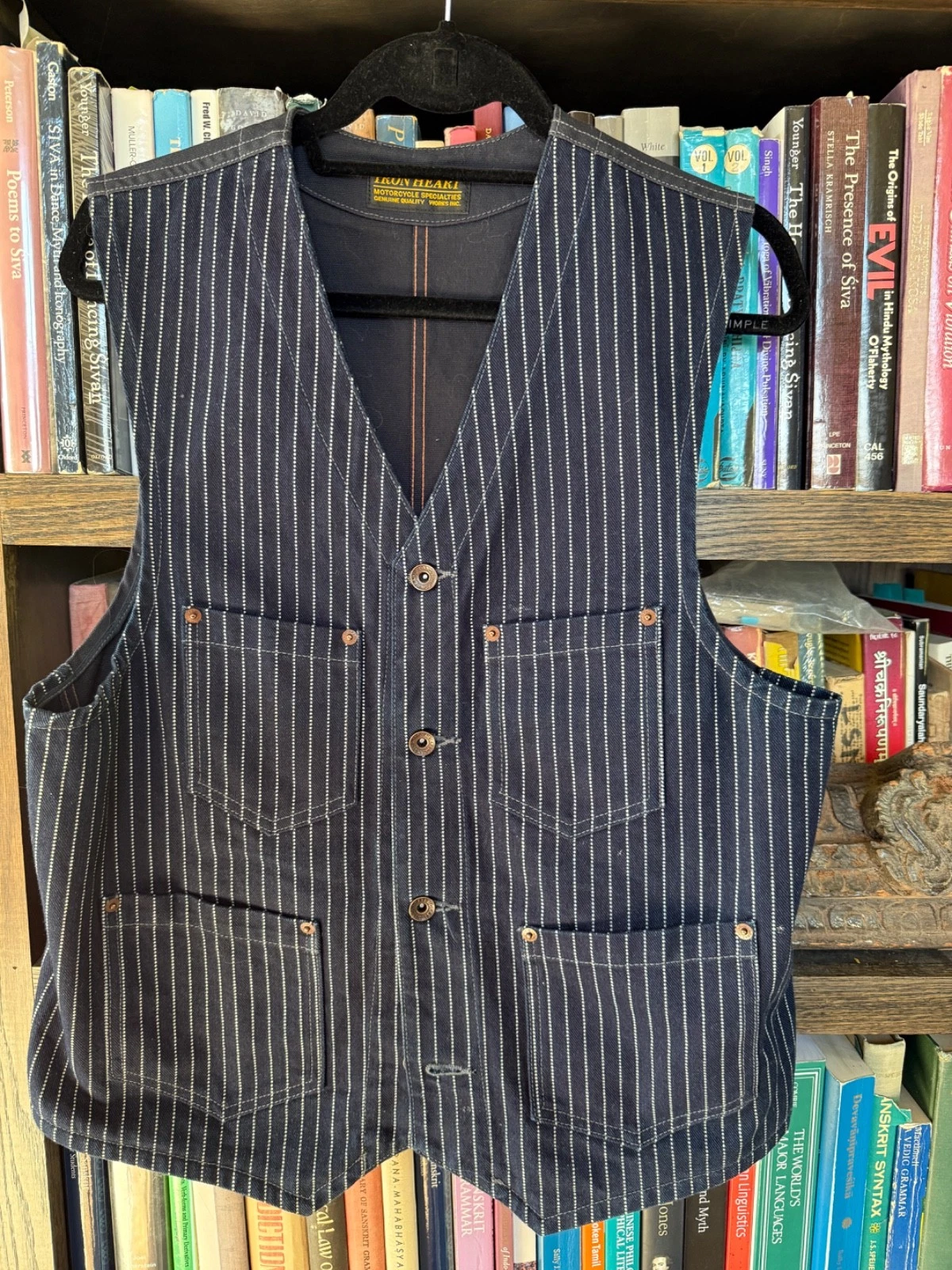 Iron Heart Vest-IHV-02-IND- Indigo Wabash/Duck Work Vest -LARGE - product detail image 2