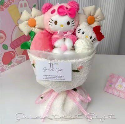 Hello Kitty Kuromi Blumenstrauß Kreatives Valentinstagsgeschenk Liebe Süß  
