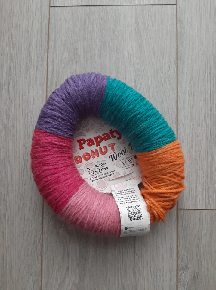 3 KUGELN PAPATYA DONUT WOLLMISCHUNG STRICKGARN BUNT