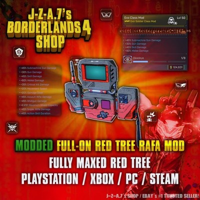 Borderlands 4 MODDED RED SKILL TREE RAFA CLASS MOD BL4 GEAR ITEMS PC-PS ...