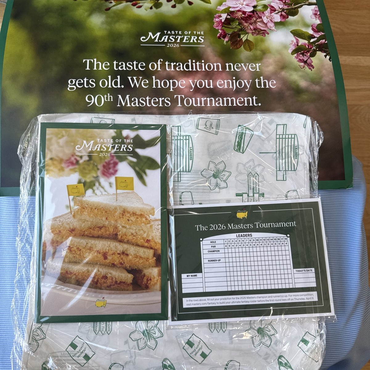 NEW The Masters 2026 Taste of the Masters Leader Board Cards Food