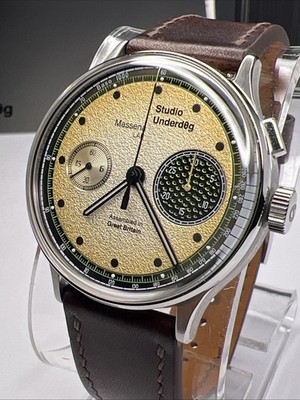 Studio Underdog Massena LAB Champagne Caviar 38.5mm Chronograph Watch Box Papers