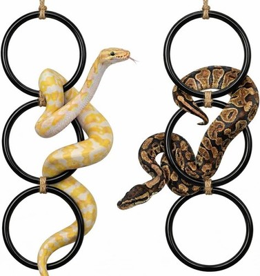 2PCS Snake Climbing Rings Ball Python Corn Snake Terrarium Enrichment Toy Decor