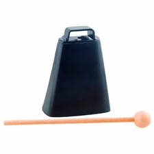 Black Metal Cowbell with Mallet 4.25 x 3 x 1.25in.; Age 3