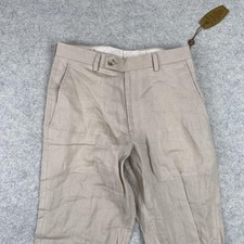 Class Club Dress Pants Boys 14 26x27 Beige Linen Gold Label Modern Fit