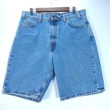 Vintage Levis 550 Shorts Mens 36 Blue Orange Tab Relaxed Fit Denim Streetwear