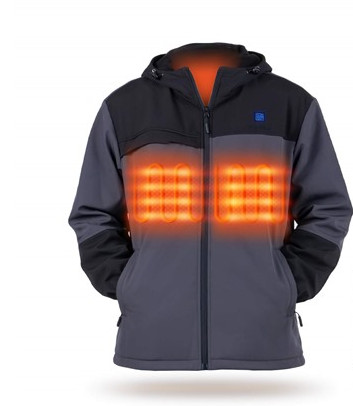 КУРТКА С ПОДОГРЕВОМ IUREK ДЛЯ МУЖЧИН И ЖЕНЩИН СО СЪЕМНЫМ КАПЮШОНОМ (БАТАРЕЙКИ ПРОДАЮТСЯ ОТДЕЛЬНО) L ЧЕРНАЯ