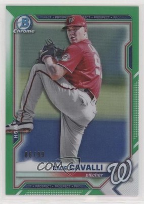 2021 Bowman Chrome Prospects Green Refractor 86/99 Cade Cavalli #BCP-99 02u3