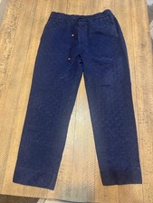 Gucci GG Monogram Canvas Jogger Pants Dark Blue Men's Size 48 IT Medium Luxury