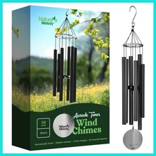 Nature’s Melody Aureole Tunes Wind Chimes – Outdoor Windchime with 6 Tubes Tu...