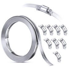 304 Stainless Steel Hose Clamp Assortment Kit DIY, Cut-To-Fit 12 FT
