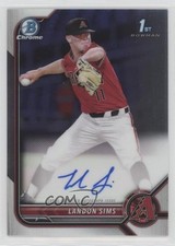 2022 Bowman Draft Chrome Draft Pick Auto Landon Sims #CDA-LSS Auto 14ll