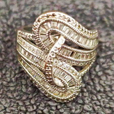 925 Sterling Silver Wave Swirl Design Ring, Silver Colour, Metal Jewellery
