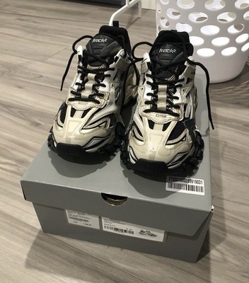 Balenciaga Track.2 Men s Athletic Sneakers Ivory Beige/Black 2019 568614