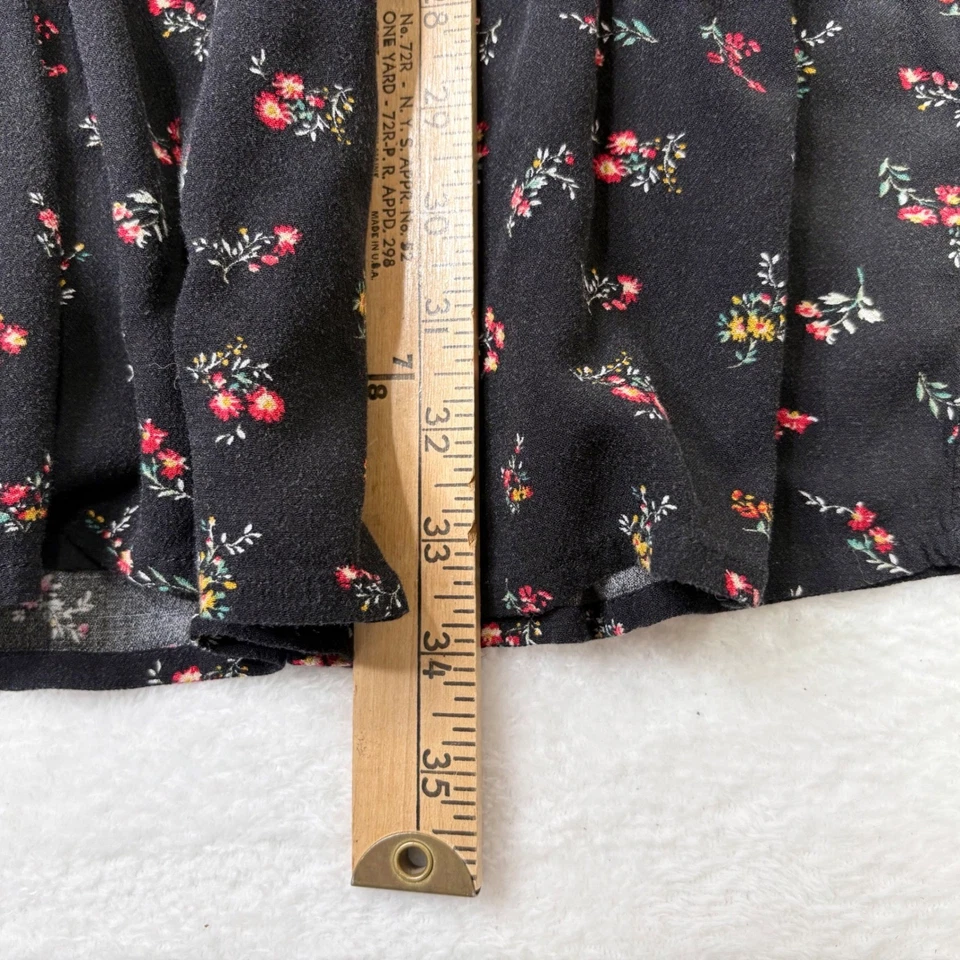 Mini Vestido American Eagle XL Negro Floral Manga Larga Calado Boho Campesino Foto 4 de 4