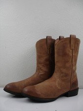Men's 9.5 D M Ariat Heritage Roper 35525 Brown Leather Cowboy Western Boots Work