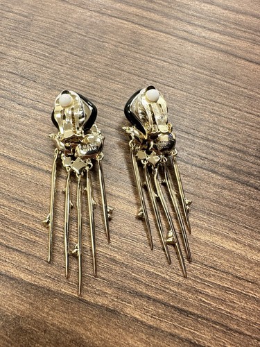 Auténticos pendientes Alexis Bittar chapados en oro Swarovski con clip colgante $595 - Imagen 7 de 10