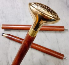 36'' Victorian Antique Brass Handle Wooden Vintage Designer Walking Stick Cane