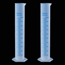 2Pack 1000ml Plastic Graduated Cylinder, Plastic Measuring Cylinder Set, 2-Si...