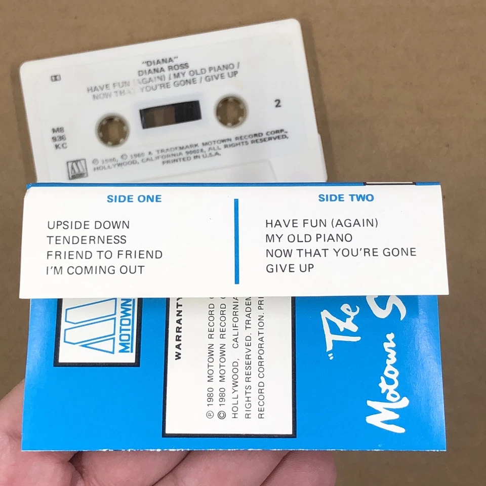 DIANA ROSS Cassette Tape 80s Funk Soul IM COMING OUT UPSIDE DOWN STRANGER THINGS - Image 4 of 4