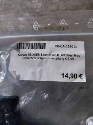 Carson 1:8 X8EB Specter X8 4S 6S Brushless 500405553 Chassisversteifung CS5 