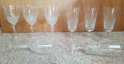 Crystal Glass 2 Set of 4! Luminarc Diamond Pressed Goblet Wine Champagne Glasses