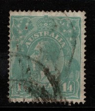 Australia 1926 1930 King George V 1/4 Sm Multi Wmk perf 14 SG93 Used