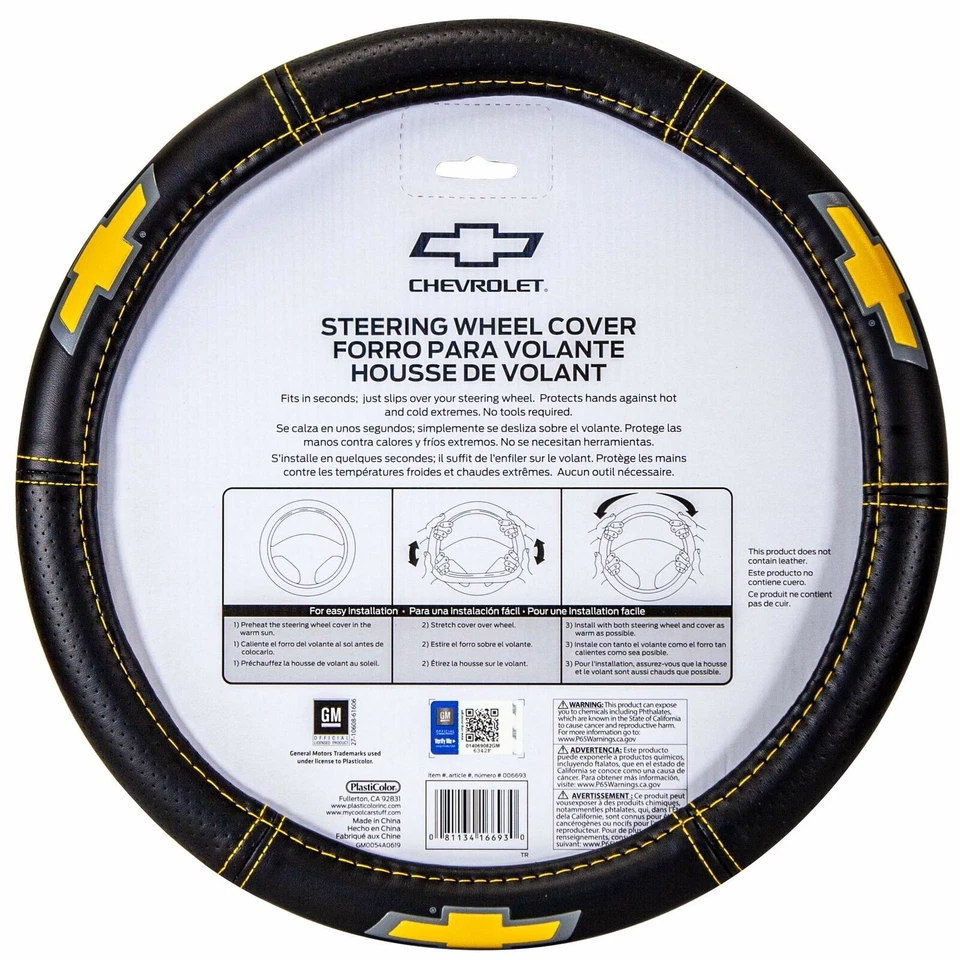 ⭐️⭐️⭐️⭐️⭐️ Chevrolet Premium Speed Grip Car SUV Truck Steering Wheel Cover New - Изображение 2 из 4