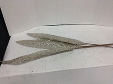 Christmas holiday Glitter Bird of Paradise Leaves stem floral arrangement pics 