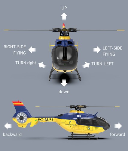 YXZNRC F06 EC135 3D 2.4G 6CH 6-Axis Gyro Brushless RTF Flybarless RC Helicopter - Picture 13 of 24