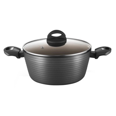 NutriChef Dutch Oven Pot w/ Lid 3.4Qt Non-Stick Reinforced Forged Aluminum