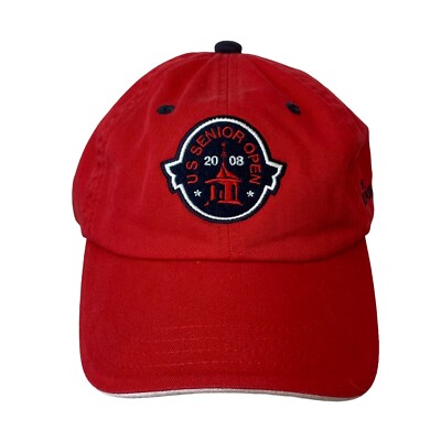 US Senior Open 2008 The Broadmoor Red Imperial Hat Golf Cap One Size Adjustable