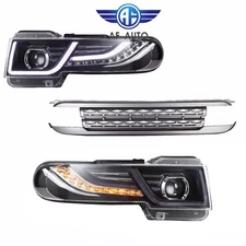 Led Halo Projector Headlights With Grille For 2007-2014 Toyota FJ Cruiser PAIR