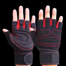 Women Men Wrist Wrap Workout Gym Gloves With Weight Lifting Fitness Exercise
