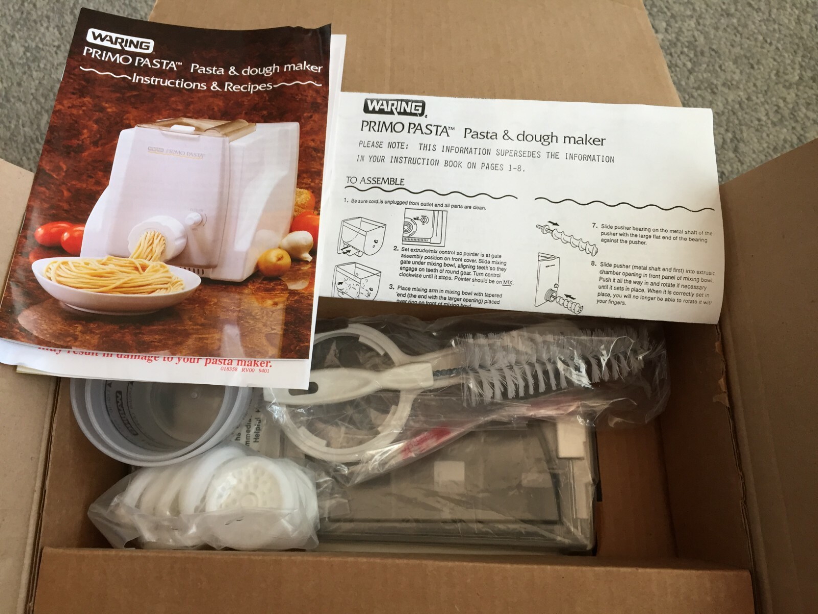 Waring Primo Pasta & Dough Maker PS101 Open Box with Attachments