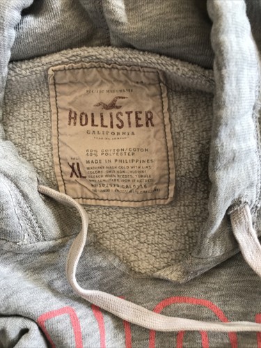 HOLLISTER gray pull over hoodie sweatshirt youth XL (38”chest). kangaroo pocket - Picture 4 of 5