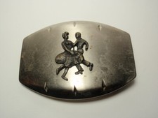 Square Dancing Couple Novelty Belt Buckle As-Is 