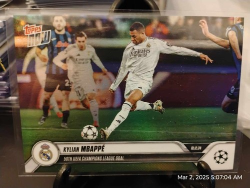 Kylian Mbappe 50th UCL goal 24/25 UCC Topps NOW Card 63 SP Image Variation