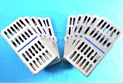 GERMAN 10 DENTAL AUTOCLAVE STERILIZATION CASSETTE RACK BOX TRAY FOR 7 INSTRUMENT