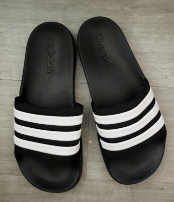 Adidas Cloud Foam schwarz-weiß Top Sliders Größe 7 Sommer Freizeit