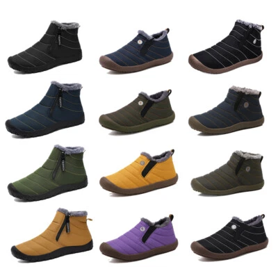 Barfußschuhe Winter Herren Damen Wasserdicht Traillaufschuhe Warm Winterschuhe