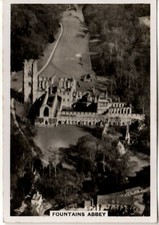 00460 Britain From The Air Senior Service Cigarette Card, 1939, Fountains Abbey