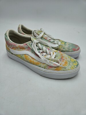 VANS Off The Wall Shoe Women's Tie Dye Canvas Old Skool Low Top Lace Up 