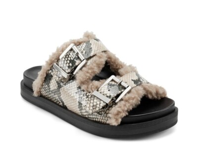 Aerosoles Olivia Womens US Natural Snake Print Faux Shearling