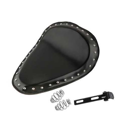 Leather Motorcycle 3" Spring Driver Solo Seat Bracket For Harley Chopper Bobber - Picture 35 of 46
