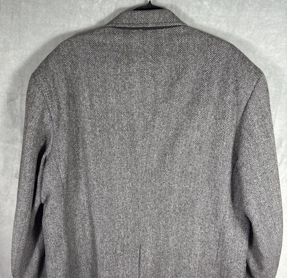 Pendleton Blazer Hombre 46 L Negro Gris Espiga Lana Virgen Abrigo Deportivo EE. UU. Foto 3 de 4