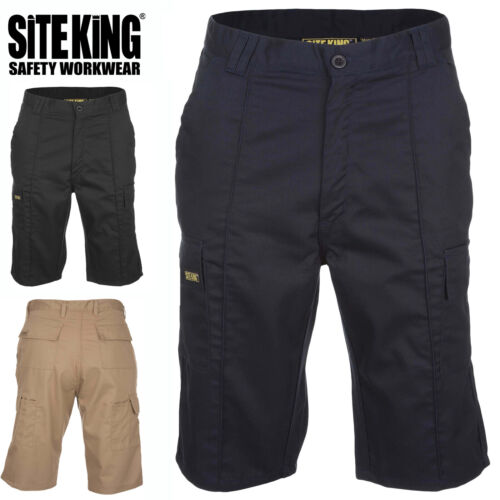 Hombre Original SITE KING Cargo Combat Work Shorts Talla 28 a 52 Black Navy Khaki - Imagen 1 de 16